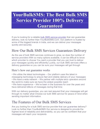 YourBulkSMS The Best Bulk SMS Service Provider 100 Delivery Guaranteed (1)