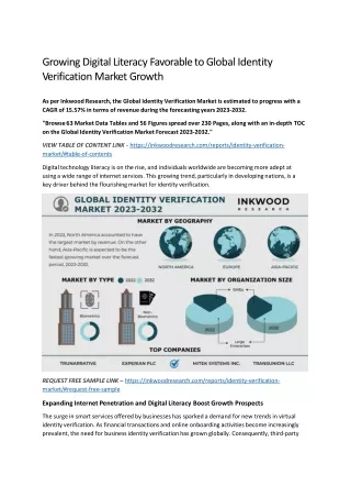 Growing Digital Literacy Favorable to Global Identity Verification Market Growth