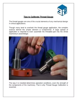 Tips to Calibrate Thread Gauge