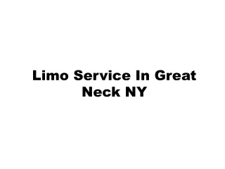 Limo Service In Great Neck NY