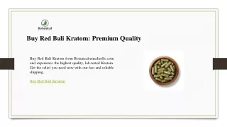 Buy Red Bali Kratom Premium Quality