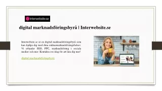 digital marknadsföringsbyrå  Interwebsite.se