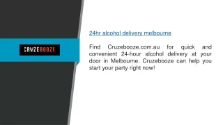 24hr Alcohol Delivery Melbourne  Cruzebooze.com.au