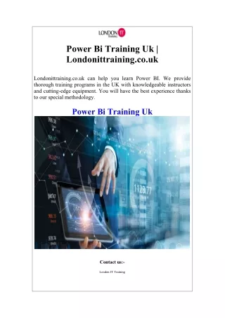 Power Bi Training Uk  Londonittraining.co.uk