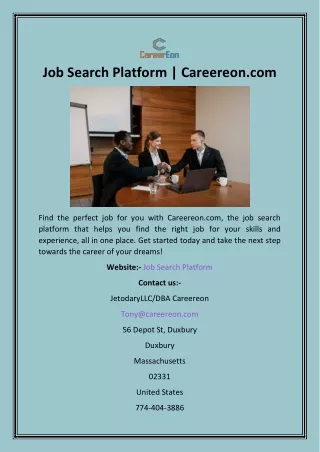 Job Search Platform  Careereon