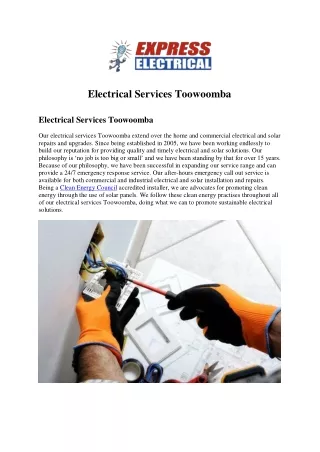 Electrical Services Toowoomba