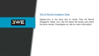 Toto 4d Results Singapore Today | Sg3we.com