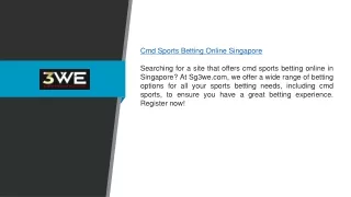 Cmd Sports Betting Online Singapore Sg3we.com