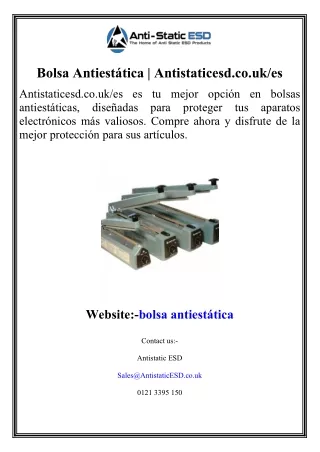 Bolsa Antiestática  Antistaticesd.co.uk es