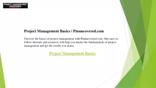 Project Management Basics  Pmuncovered.com