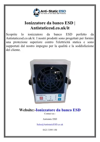 Ionizzatore da banco ESD  Antistaticesd.co.uk it