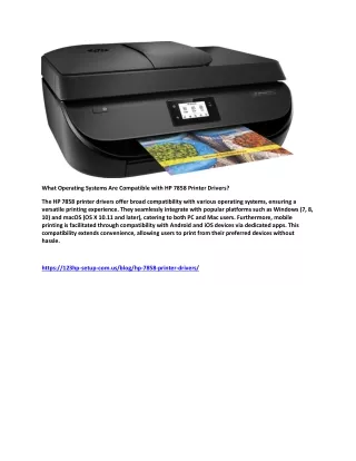 What Operating Systems Are Compatible with HP 7858 Printer Drivers