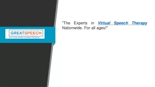 Virtual Speech Therapy Greatspeech.com