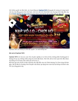 VipClub TDTC va nhung uu dai doc quyen co mot khong hai