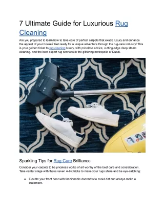 7 Ultimate Guide for Luxurious Rug Cleaning