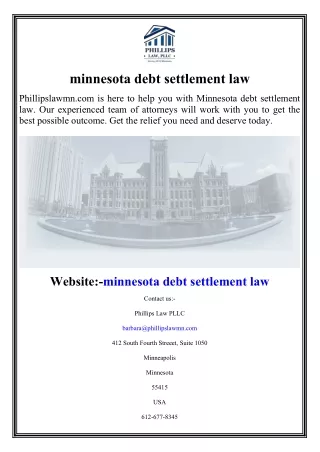 Find Relief From Overwhelming Debt in Minnesota