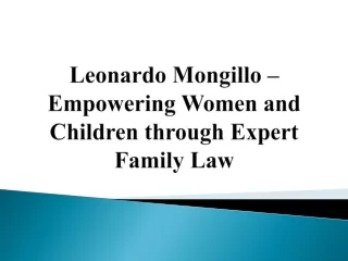 Leonardo Mongillo – Empowering Women and Children through Expert Family Law