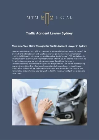 Traffic Accident Lawyer Sydney