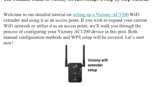 The Ultimate Guide to Victony AC1200 Setup_ A Step-by-Step Tutorial