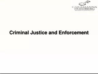 Criminal Justice and Enforcement