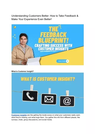 Customer Insights_ How to Use Feedback to Improve Experience