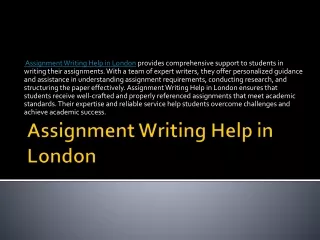 Assignment Writing Help in London
