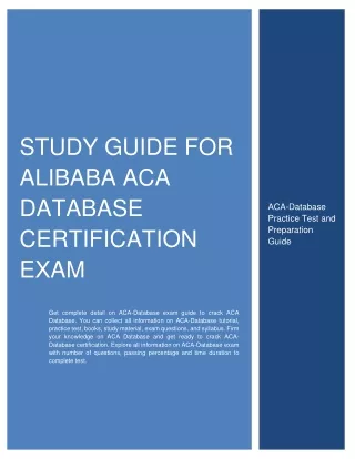 Study Guide for Alibaba ACA Database Certification Exam