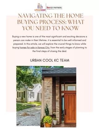 Embrace Urban Living Homes for Sale in Vibrant Kansas City