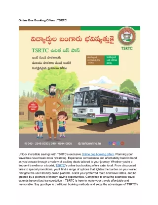 Online Bus Booking Offers _ TSRTC