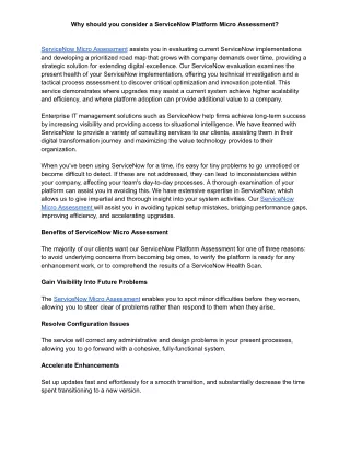 Why should you consider a ServiceNow Platform Micro Assessment_