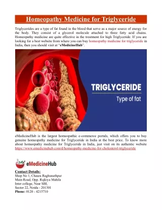 Homeopathy Medicine for Triglyceride