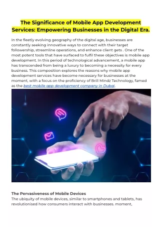 The Significance of Mobile App Development Services_ Empowering Businesses in the Digital Era