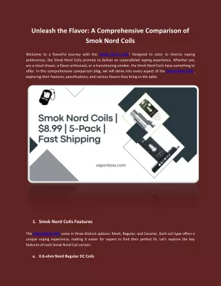 Unleash the Flavor: A Comprehensive Comparison of Smok Nord Coils