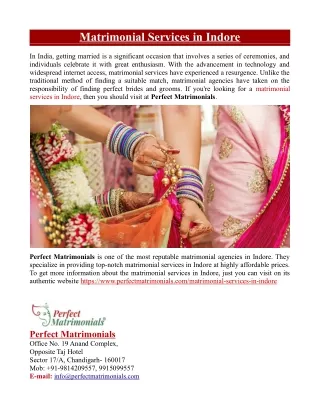 Matrimonial Services in Indore