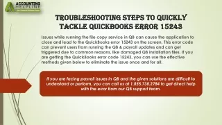 A quick fix guide for QuickBooks Error 15243