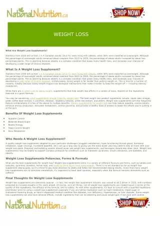 WEIGHT LOSS