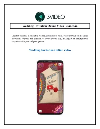 Wedding Invitation Online Video  3video.in