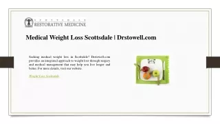 Medical Weight Loss Scottsdale  Drstowell.com