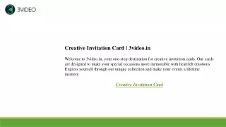 Creative Invitation Card  3video.in