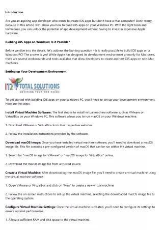 Unlocking the Potential: Build iOS Apps on Your Windows PC