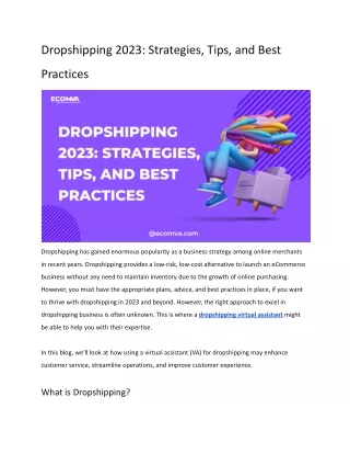 Dropshipping 2023: Strategies, Tips, and Best Practices