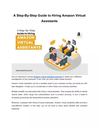 A Step-By-Step Guide to Hiring Amazon Virtual Assistants