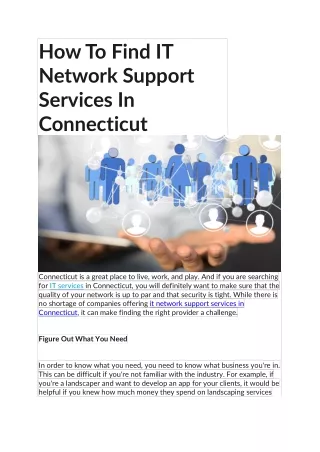 How To Find IT Network Support Services In Connecticut