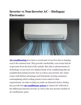 Inverter vs Non-Inverter AC – Ittefaqsay Electronics