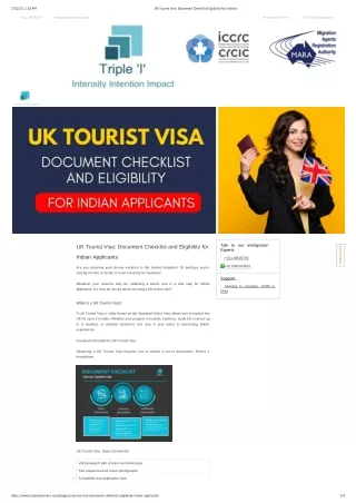 Document Checklist for UK Tourist Visa from India