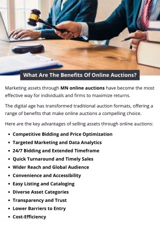 What Are The Benefits Of Online Auctions?