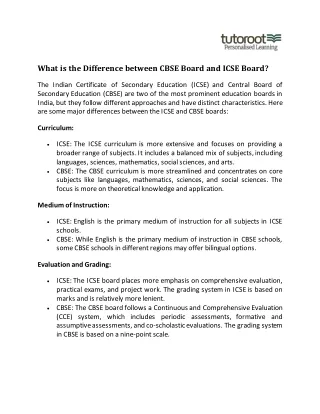 What is the Difference Between CBSE Board and ICSE Board?