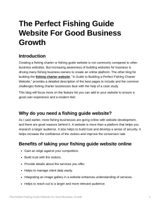 The Perfect Fishing Guide Website For Good Business Growth