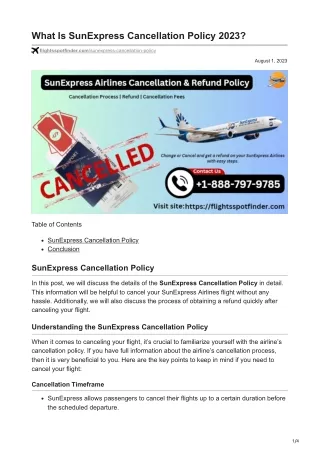 What Is SunExpress Cancellation Policy 2023?