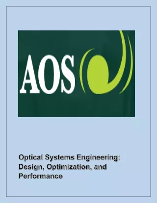 Optical Systems Engineering